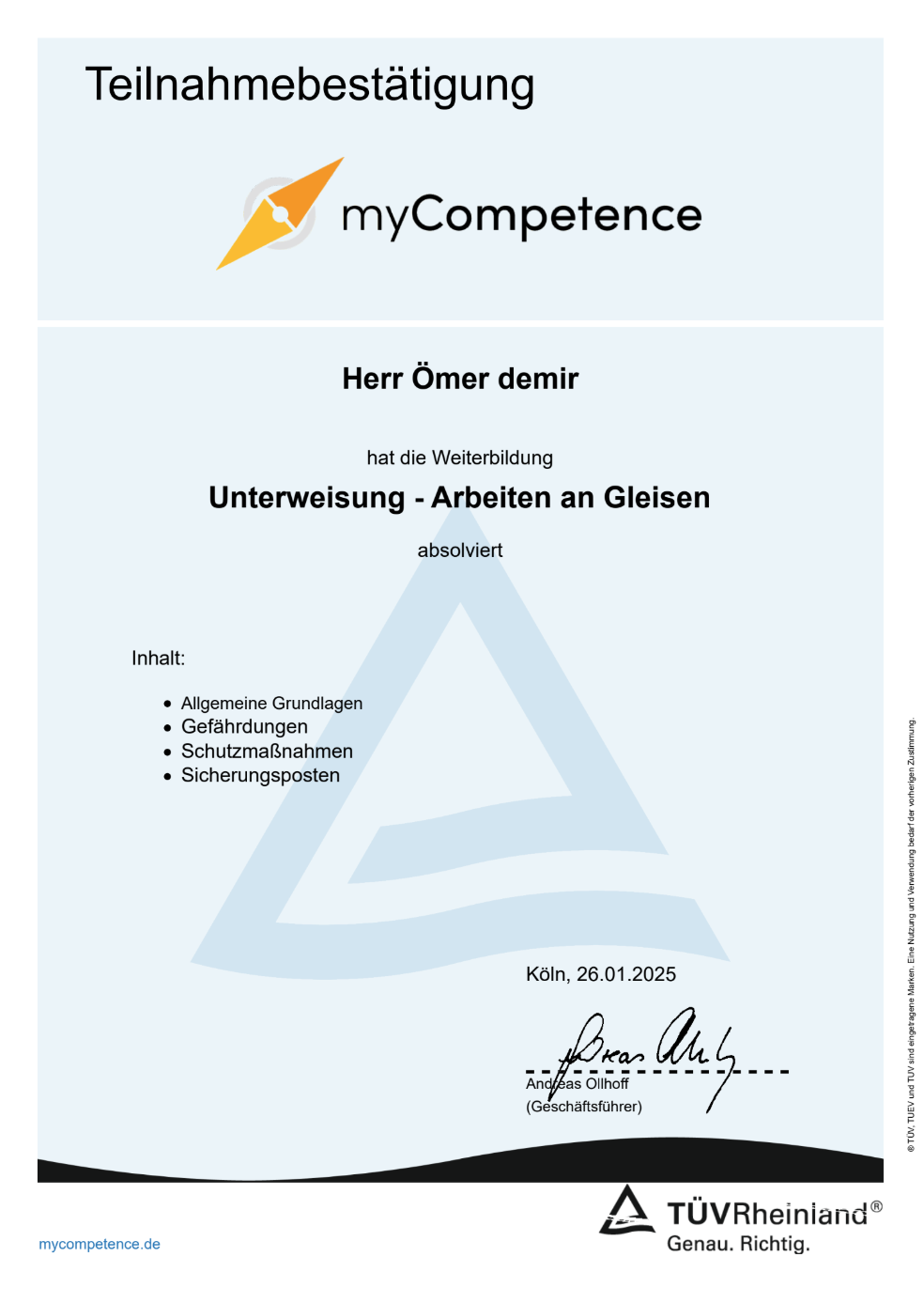 F&D GmbH Zertifikat 16